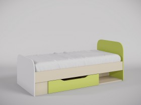 Кровать Эппл 1650х750 (Зеленый/Белый/корпус Клен) в Дудинке - dudinka.katalogmebeli.com | фото