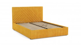 Кровать Гамма ш. 1400 (с основанием для хранения) (велюр тенерифе куркума) в Дудинке - dudinka.katalogmebeli.com | фото 2