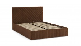 Кровать Гамма ш. 1400 (с основанием для хранения) (велюр тенерифе шоколад) в Дудинке - dudinka.katalogmebeli.com | фото 3