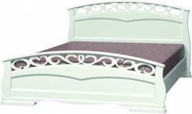 Кровать Грация-1 из массива сосны 1600*2000 Белый античный в Дудинке - dudinka.katalogmebeli.com | фото 5