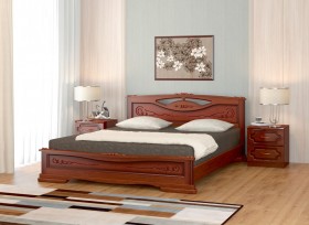 Кровать Карина-7 из массива сосны 1400*2000 Орех в Дудинке - dudinka.katalogmebeli.com | фото