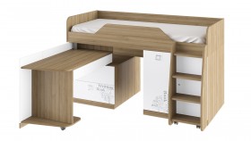 Кровать комбинированная «Оксфорд» (Ривьера/Белый с рисунком) в Дудинке - dudinka.katalogmebeli.com | фото 3