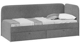 Кровать «Молли» с мягкой обивкой (900) тип 1 (Микровелюр Scandi Graphite 22) в Дудинке - dudinka.katalogmebeli.com | фото