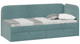 Кровать «Молли» с мягкой обивкой (900) тип 1 (Микровелюр Scandi Indigo 11) в Дудинке - dudinka.katalogmebeli.com | фото
