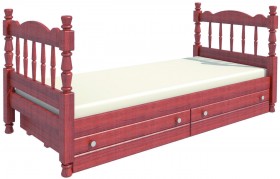 Кровать одинарная Аленка из массива сосны 800*1890 Орех в Дудинке - dudinka.katalogmebeli.com | фото 2
