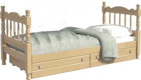 Кровать одинарная Аленка из массива сосны 800*1890 Сосна в Дудинке - dudinka.katalogmebeli.com | фото 1