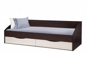 Кровать одинарная "Фея - 3" (симметричная) New (венге / вудлайн кремовый / ДВПО: белый) в Дудинке - dudinka.katalogmebeli.com | фото