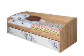 Кровать с 2 ящиками «Оксфорд» (Ривьера/Белый с рисунком) в Дудинке - dudinka.katalogmebeli.com | фото 3