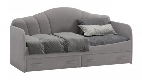 Кровать с мягкой спинкой и ящиками «Сабрина» 900 Светло-серый в Дудинке - dudinka.katalogmebeli.com | фото