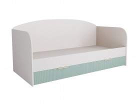 Кровать с ящиками ДКД 2000.1 Лавис (Белый софт/Зеленый софт/корпус Белый) в Дудинке - dudinka.katalogmebeli.com | фото 1