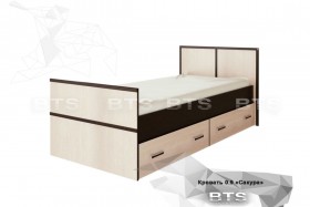 Кровать Сакура с настилом и ящиками 0,9 (Венге/Лоредо) в Дудинке - dudinka.katalogmebeli.com | фото