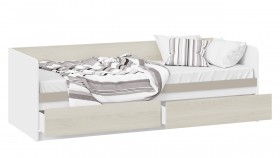 Кровать «Сканди» с 2 ящиками Дуб Гарден/Белый/Глиняный серый в Дудинке - dudinka.katalogmebeli.com | фото 2
