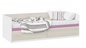 Кровать «Сканди» с 2 ящиками Дуб Гарден/Белый/Лиловый в Дудинке - dudinka.katalogmebeli.com | фото