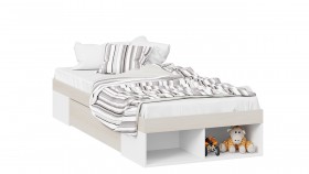 Кровать «Сканди» с ящиком Дуб Гарден/Белый в Дудинке - dudinka.katalogmebeli.com | фото