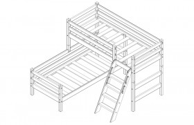 Кровать Соня вариант 8 угловая с наклонной лестницей Белый полупрозрачный в Дудинке - dudinka.katalogmebeli.com | фото 4