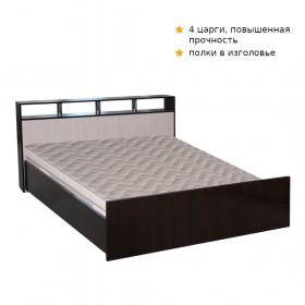Кровать ТРОЯ 1800 Венге-Дуб бел. в Дудинке - dudinka.katalogmebeli.com | фото
