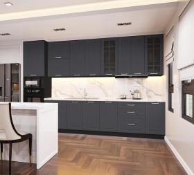 Кухонный гарнитур 1,8м Луксор высокие модули (Клен серый/корпус венге) в Дудинке - dudinka.katalogmebeli.com | фото