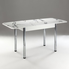 Кухонный стол 1100*700/400 ф 2 Пластик, мрамор белый в Дудинке - dudinka.katalogmebeli.com | фото 2