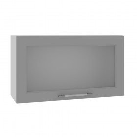 Квадро ВПГС 800 шкаф верхний горизонтальный со стеклом высокий (Лунный свет/корпус Серый) в Дудинке - dudinka.katalogmebeli.com | фото
