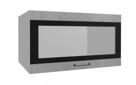 Лофт ВПГСФ 800 шкаф верхний горизонтальный со стеклом высокий с фотопечатью (Бетон светлый/корпус Серый) в Дудинке - dudinka.katalogmebeli.com | фото
