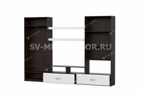 Мебель для гостиной МГС 7 Исполнение 1 Дуб Венге/Белый глянец в Дудинке - dudinka.katalogmebeli.com | фото