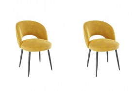 Набор стульев Моли 2 шт (жёлтый велюр/черный) в Дудинке - dudinka.katalogmebeli.com | фото
