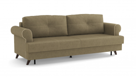 Оливер / диван - кровать 3-х местн. (еврокнижка) (велюр велутто коричневый 23 в Дудинке - dudinka.katalogmebeli.com | фото