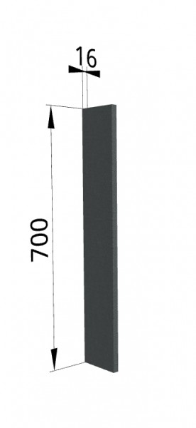 Панель торцевая ПТ 400 Квадро (для шкафа торцевого верхнего) Железо в Дудинке - dudinka.katalogmebeli.com | фото
