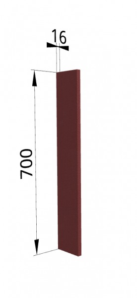 Панель торцевая ПТ 400 Квадро (для шкафа торцевого верхнего) Красная кожа в Дудинке - dudinka.katalogmebeli.com | фото