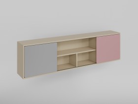 Полка между шкафами 1660 Грэйси (Розовый/Серый/корпус Клен) в Дудинке - dudinka.katalogmebeli.com | фото