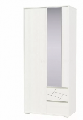 Шкаф 2-х дверный с ящиками Аделина 1000 Рамух белый в Дудинке - dudinka.katalogmebeli.com | фото