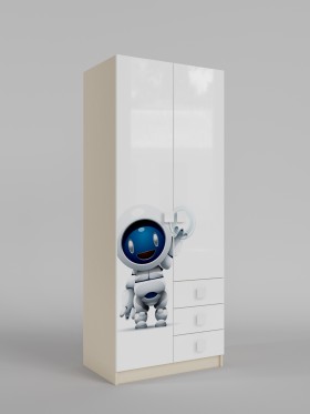 Шкаф 2-х створчатый с ящиками Санни (Белый/корпус Клен) в Дудинке - dudinka.katalogmebeli.com | фото
