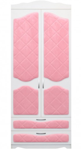 Шкаф 2-х створчатый с ящиками серии Иллюзия 36 Светло-розовый в Дудинке - dudinka.katalogmebeli.com | фото