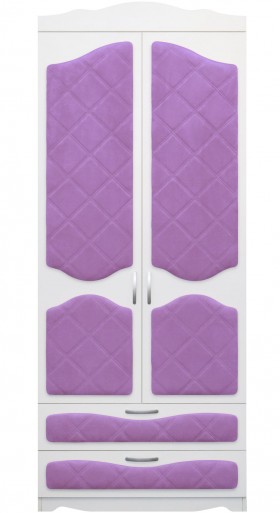 Шкаф 2-х створчатый с ящиками серии Иллюзия 67 Светло-фиолетовый в Дудинке - dudinka.katalogmebeli.com | фото
