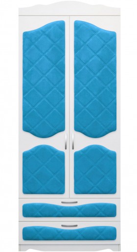 Шкаф 2-х створчатый с ящиками серии Иллюзия 84 Ярко-голубой в Дудинке - dudinka.katalogmebeli.com | фото