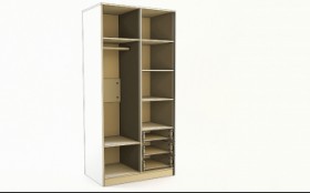Шкаф 2-х створчатый с ящиками Скай (Синий/Белый/корпус Клен) в Дудинке - dudinka.katalogmebeli.com | фото 2
