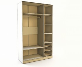 Шкаф 3-х створчатый с ящиками Эппл (Зеленый/Белый/корпус Клен) в Дудинке - dudinka.katalogmebeli.com | фото 3