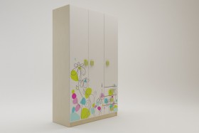Шкаф 3-х створчатый с ящиками Флёр (Белый/корпус Клен) в Дудинке - dudinka.katalogmebeli.com | фото