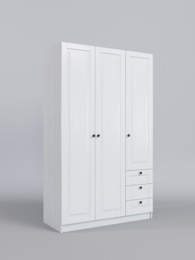 Шкаф 3-х створчатый с ящиками Классика (Белый/корпус Выбеленное дерево) в Дудинке - dudinka.katalogmebeli.com | фото