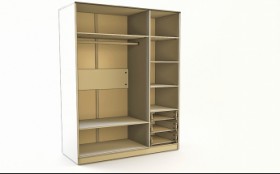 Шкаф 3-х створчатый с ящиками Скай (Синий/Белый/корпус Клен) в Дудинке - dudinka.katalogmebeli.com | фото 2