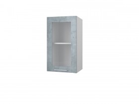Шкаф 40 с витриной Лофт (Камень Оленна/Белый) в Дудинке - dudinka.katalogmebeli.com | фото