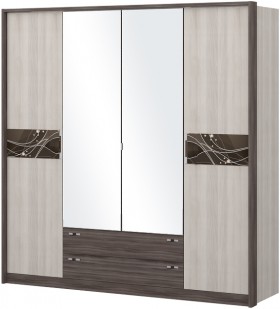 Шкаф четырехстворчатый с зеркалом Шк69.1 Николь в Дудинке - dudinka.katalogmebeli.com | фото