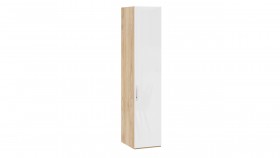 Шкаф для белья с 1 глухой дверью «Эмбер» Яблоня Беллуно/Белый глянец в Дудинке - dudinka.katalogmebeli.com | фото