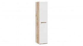 Шкаф для белья с 1-ой дверью «Фьюжн» Дуб Делано/Белый глянец в Дудинке - dudinka.katalogmebeli.com | фото 1