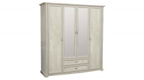 Шкаф для одежды "Сохо" (бетон пайн белый/2 ящика/зеркало) в Дудинке - dudinka.katalogmebeli.com | фото 1