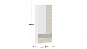 Шкаф для одежды комбинированный «Сканди» Дуб Гарден/Белый/Глиняный серый в Дудинке - dudinka.katalogmebeli.com | фото 4