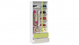 Шкаф для одежды комбинированный «Сканди» Дуб Гарден/Белый/Зеленый в Дудинке - dudinka.katalogmebeli.com | фото 4