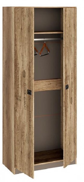 Шкаф для одежды «Пилигрим» (Дуб Каньон светлый, Фон серый) в Дудинке - dudinka.katalogmebeli.com | фото 2