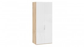 Шкаф для одежды с 2 глухими дверями «Эмбер» Яблоня Беллуно/Белый глянец в Дудинке - dudinka.katalogmebeli.com | фото 1