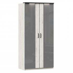 Техно ЛД 678.130.000.007 Шкаф 2-хстворчатый с комбинированными дверями (Дуб Крафт белый/Серый шифер) в Дудинке - dudinka.katalogmebeli.com | фото